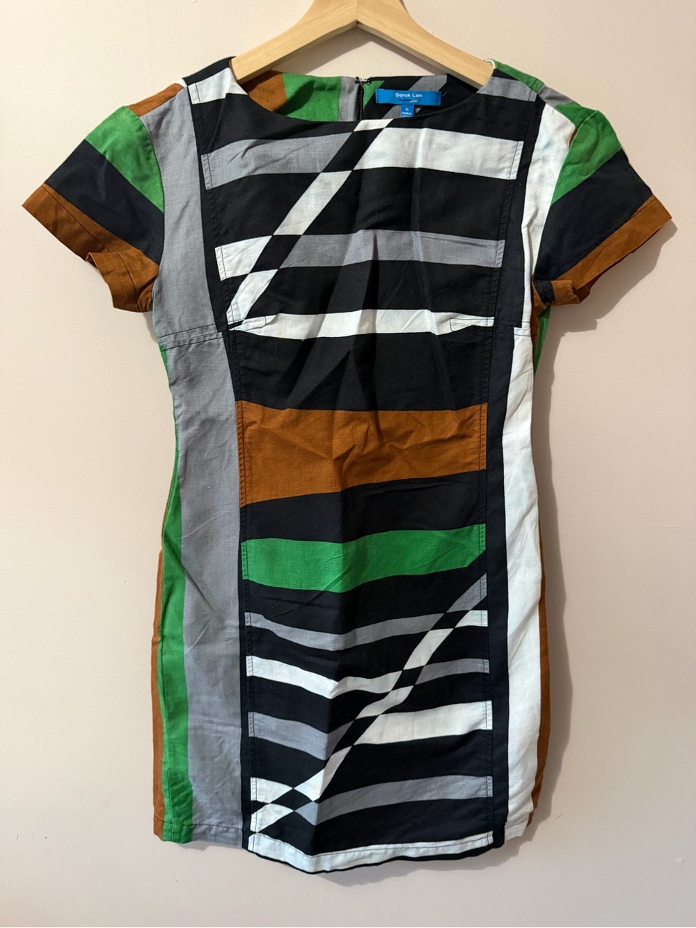 Derek Lam for Design Nation Multicolor Sheath Dress - Linen & Cotton - Size 6
